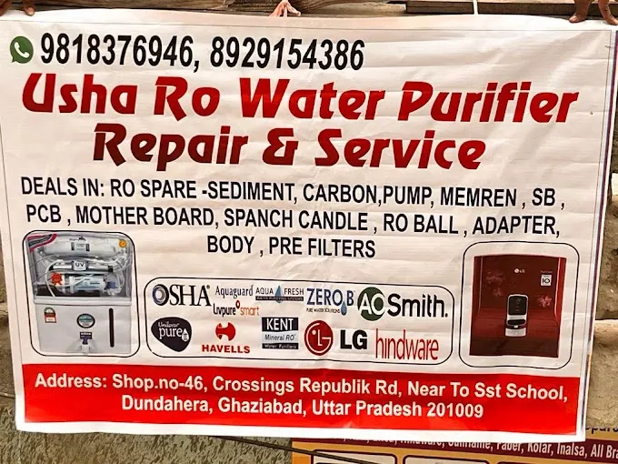 Usha ro water purifier repair and service